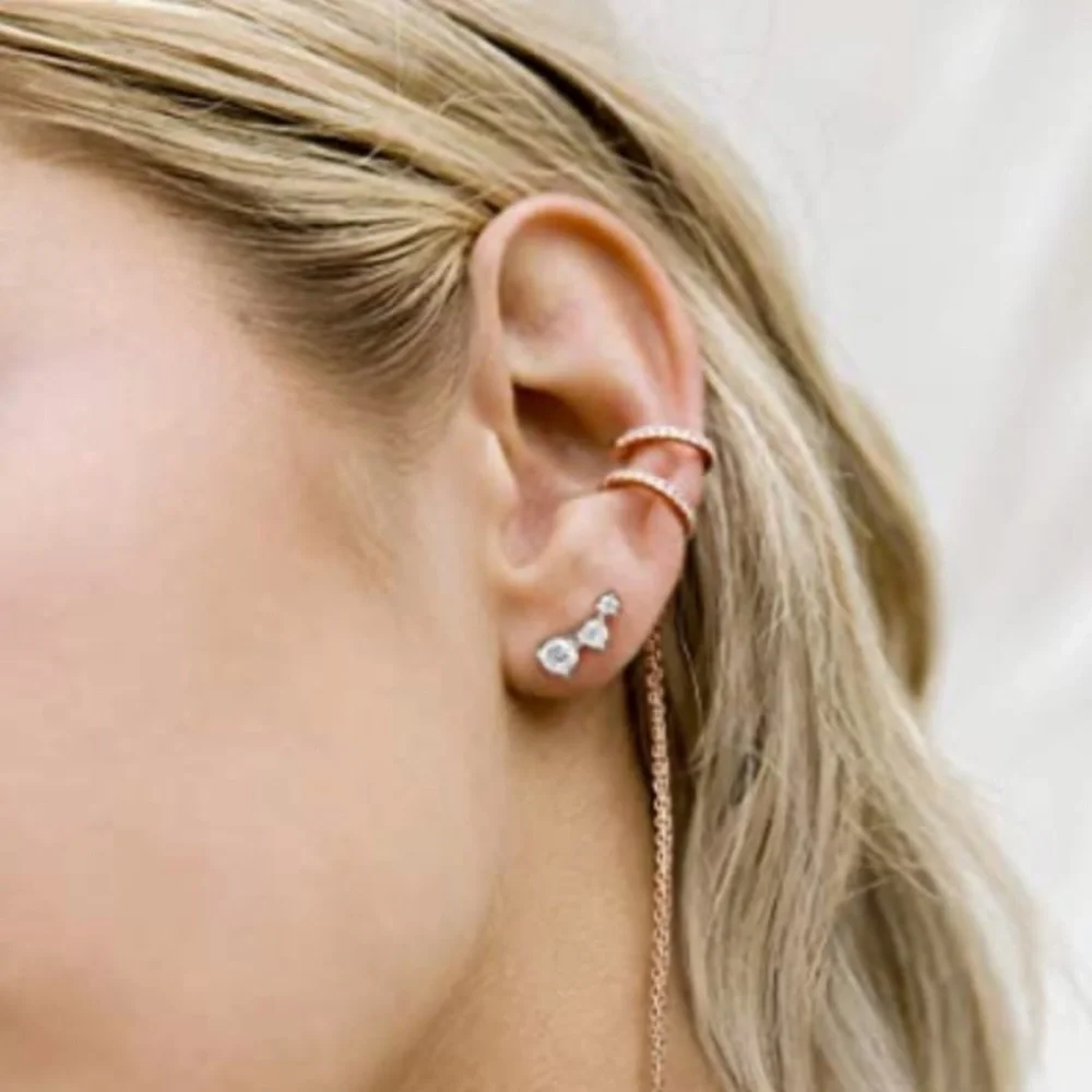 Diamond arrow ear  climber sterling silver